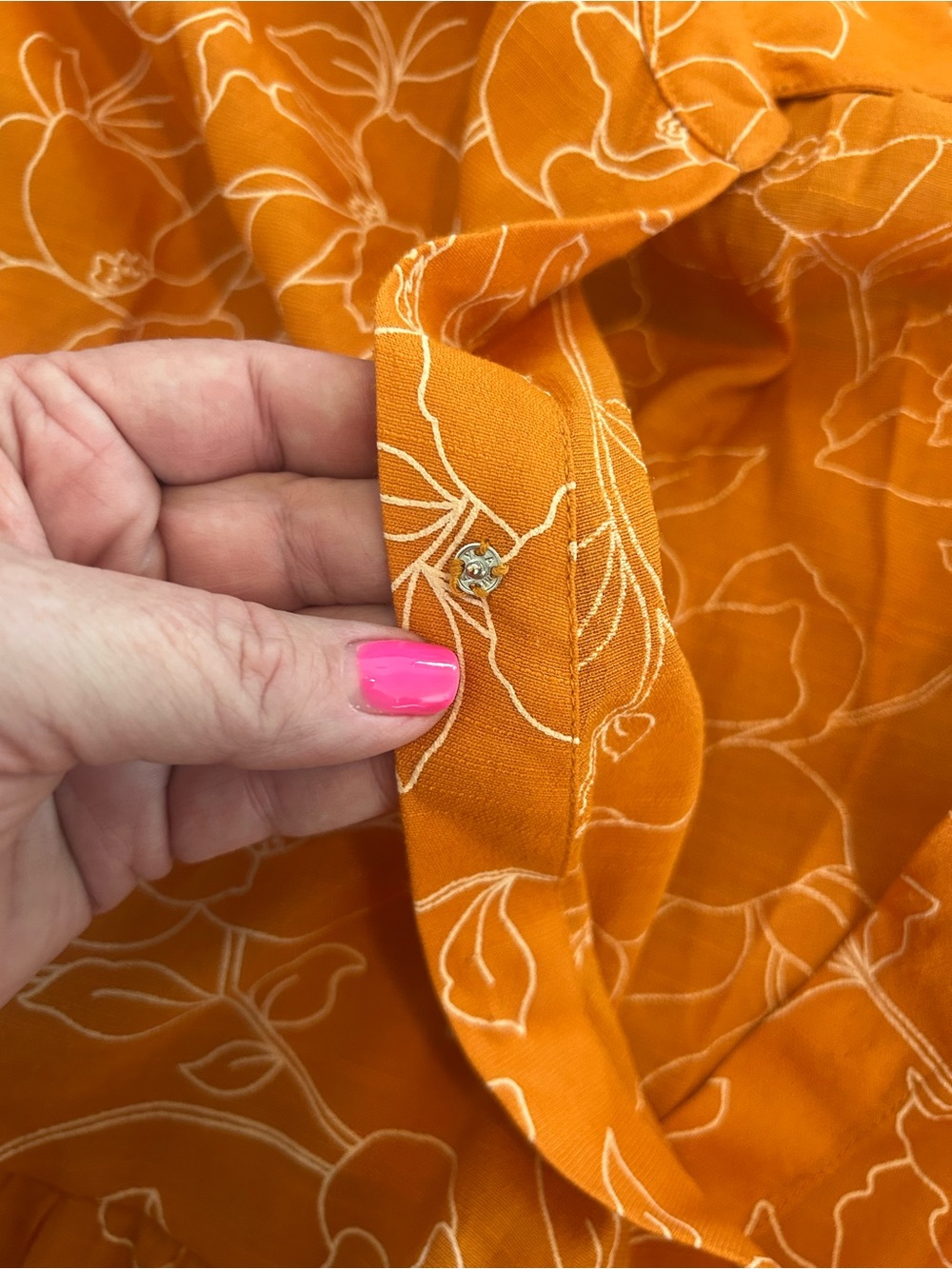 Cato Orange Floral Wrap-top Tiered Blouse - Picture 10 of 14